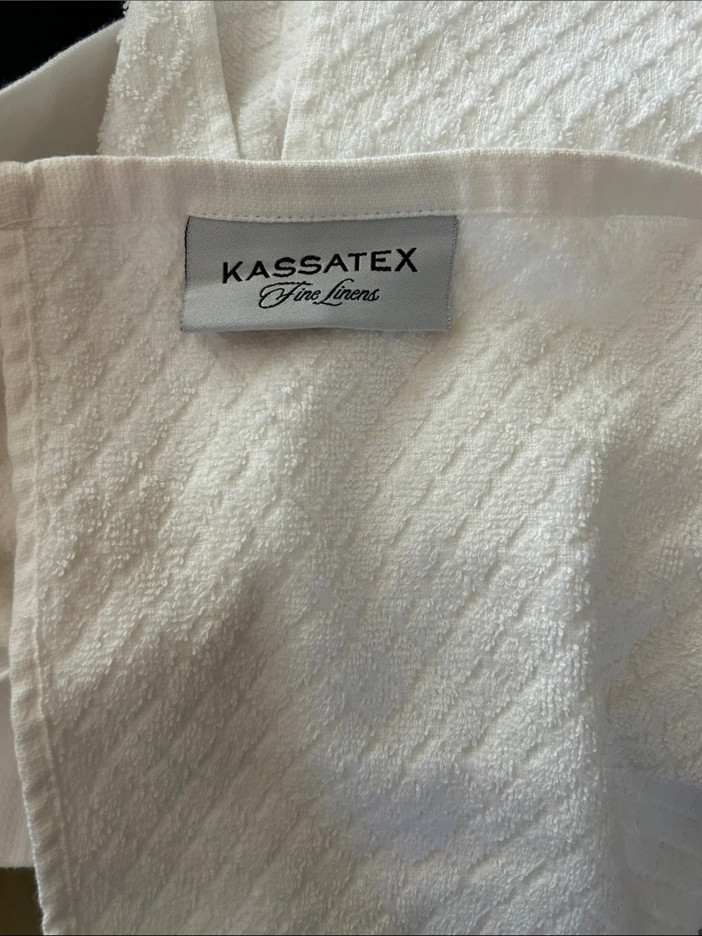 Terry Cloth Shower Curtain - White. Like new. Button holes for hooks (12)